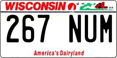WI license plate 267NUM