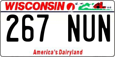 WI license plate 267NUN