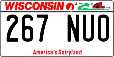 WI license plate 267NUO