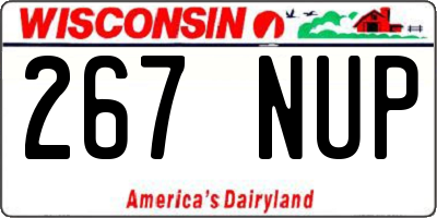 WI license plate 267NUP