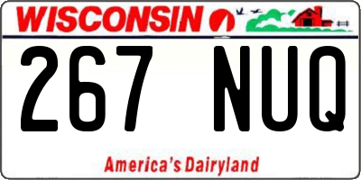 WI license plate 267NUQ