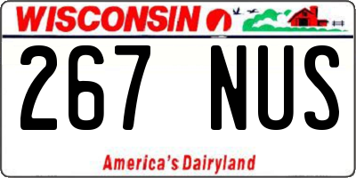WI license plate 267NUS