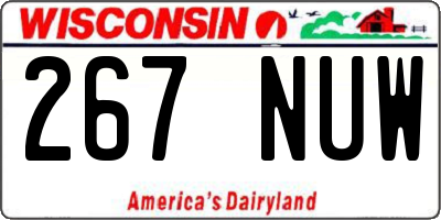 WI license plate 267NUW