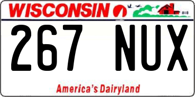 WI license plate 267NUX