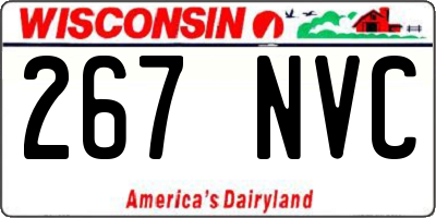 WI license plate 267NVC