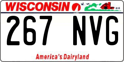 WI license plate 267NVG