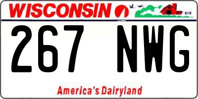 WI license plate 267NWG