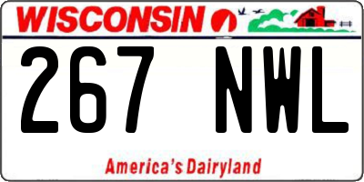 WI license plate 267NWL