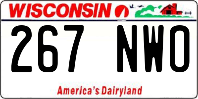 WI license plate 267NWO