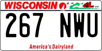 WI license plate 267NWU