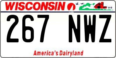 WI license plate 267NWZ