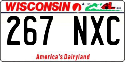 WI license plate 267NXC