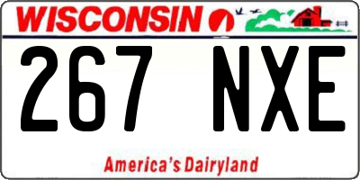 WI license plate 267NXE