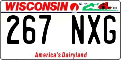 WI license plate 267NXG