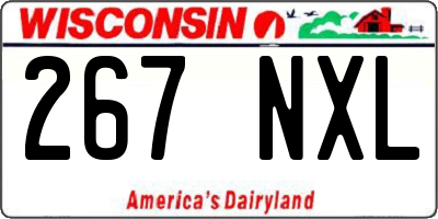 WI license plate 267NXL