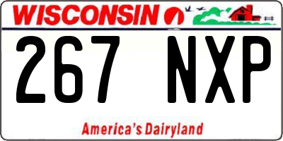 WI license plate 267NXP