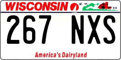 WI license plate 267NXS
