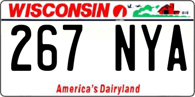 WI license plate 267NYA