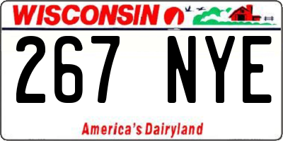 WI license plate 267NYE