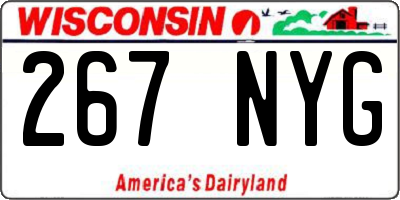 WI license plate 267NYG
