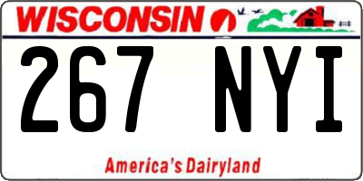 WI license plate 267NYI