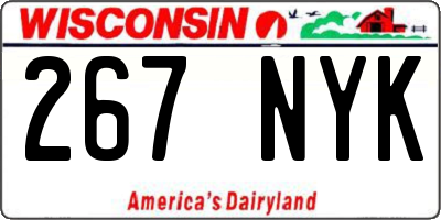 WI license plate 267NYK