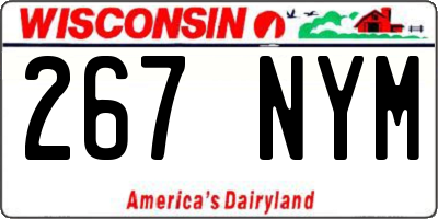 WI license plate 267NYM