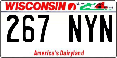 WI license plate 267NYN
