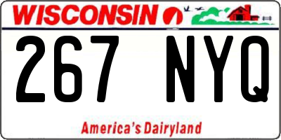 WI license plate 267NYQ