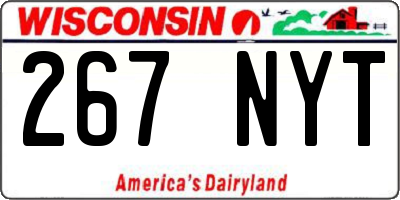 WI license plate 267NYT