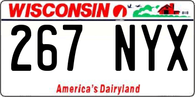 WI license plate 267NYX