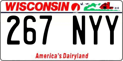 WI license plate 267NYY