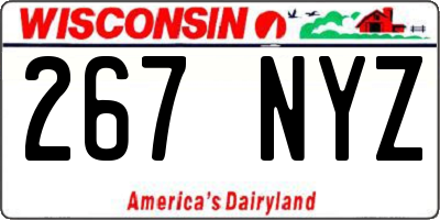 WI license plate 267NYZ