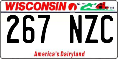 WI license plate 267NZC