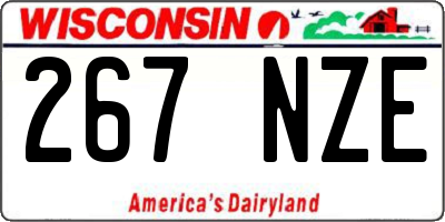 WI license plate 267NZE