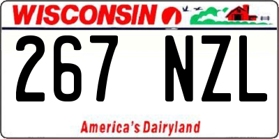 WI license plate 267NZL