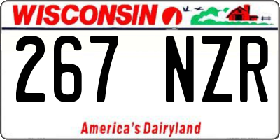 WI license plate 267NZR