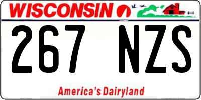 WI license plate 267NZS