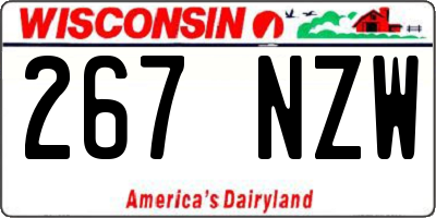WI license plate 267NZW