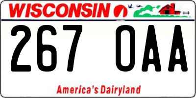 WI license plate 267OAA
