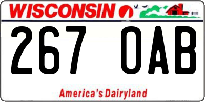 WI license plate 267OAB