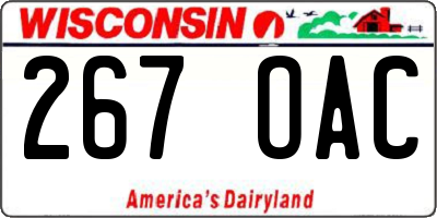 WI license plate 267OAC