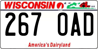 WI license plate 267OAD