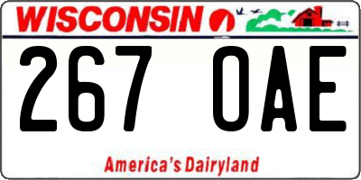 WI license plate 267OAE