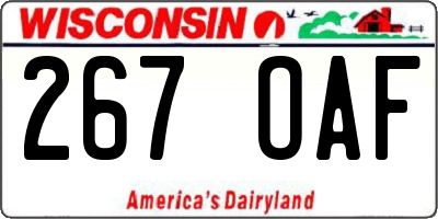 WI license plate 267OAF