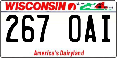 WI license plate 267OAI