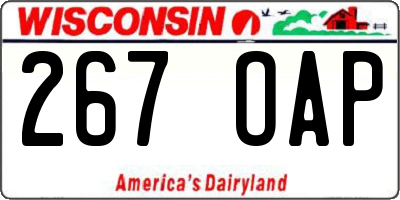 WI license plate 267OAP