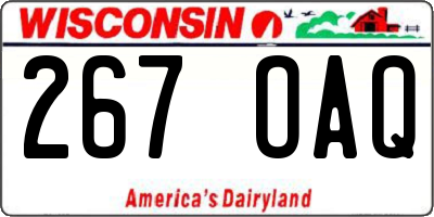 WI license plate 267OAQ