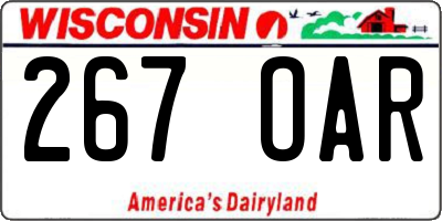 WI license plate 267OAR