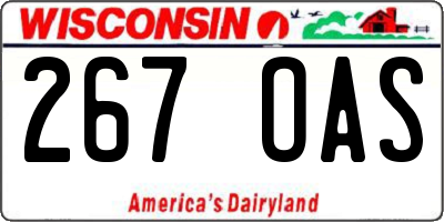 WI license plate 267OAS